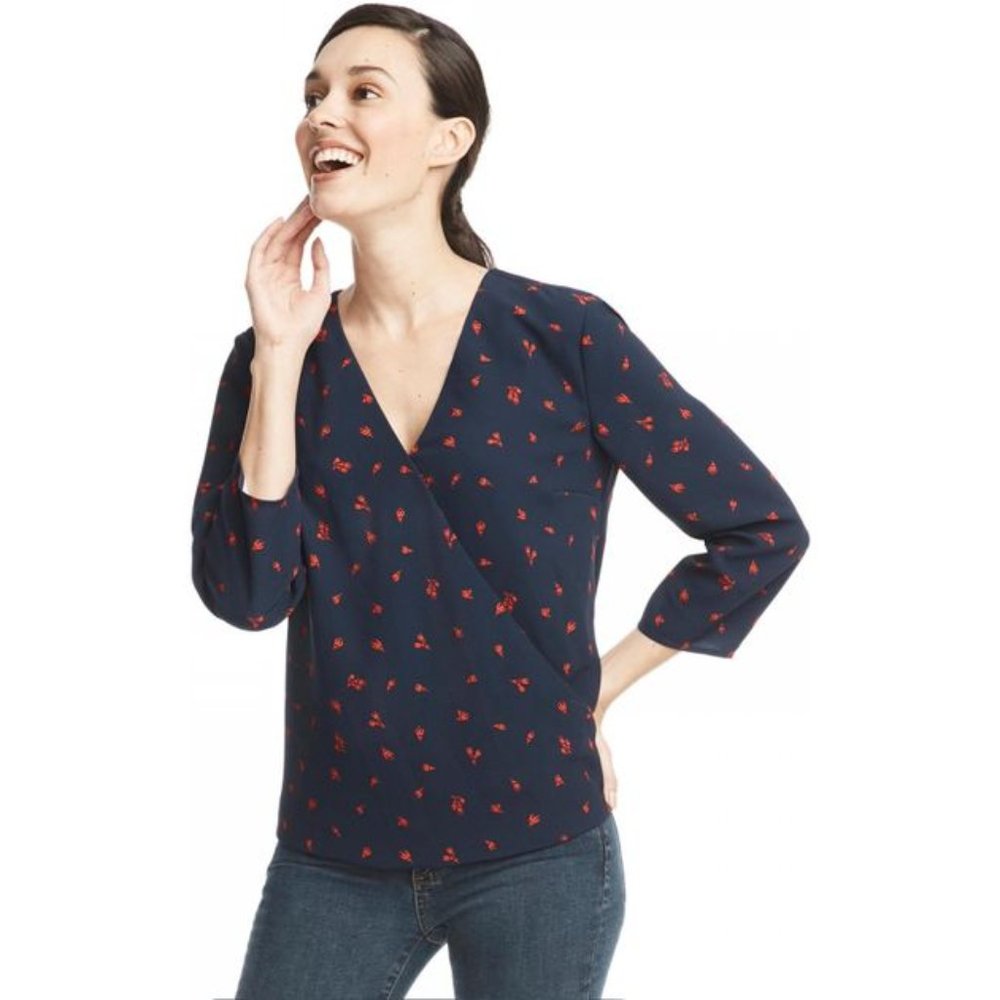 Draper James Hampton Wrap Top Wreath Floral Dot 8